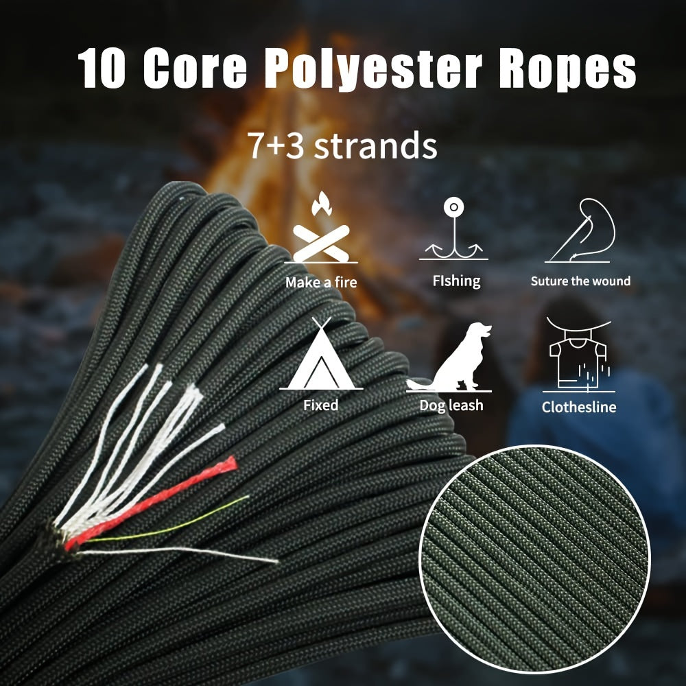 100ft 10-Core Paracord Rope 120lb Tensile Strength