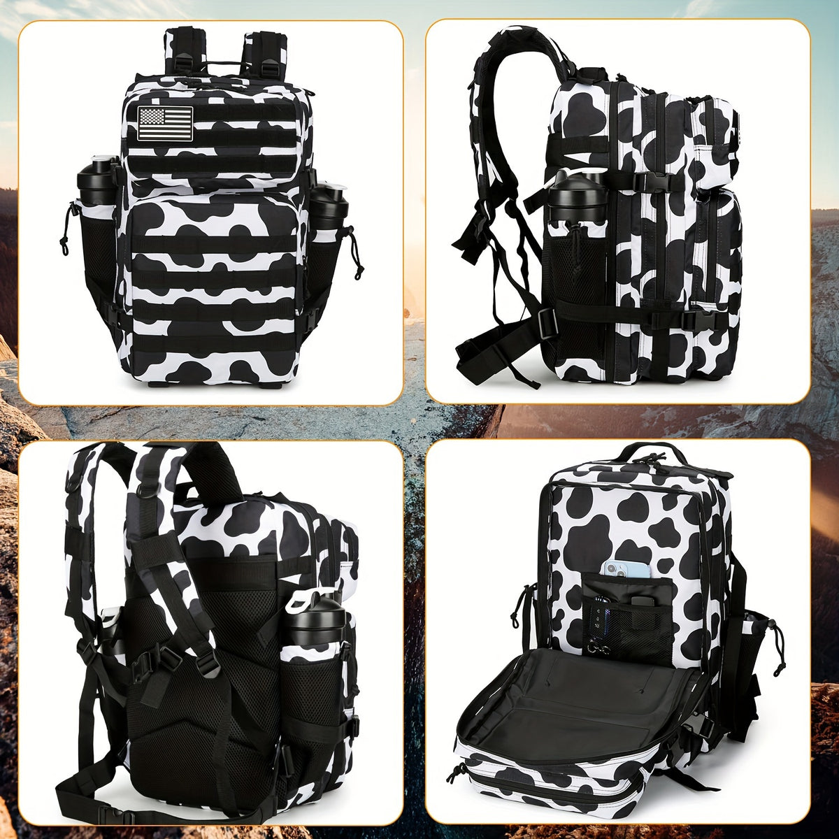 25L Large Capacity Rucksack Backpack - Water-Resistant