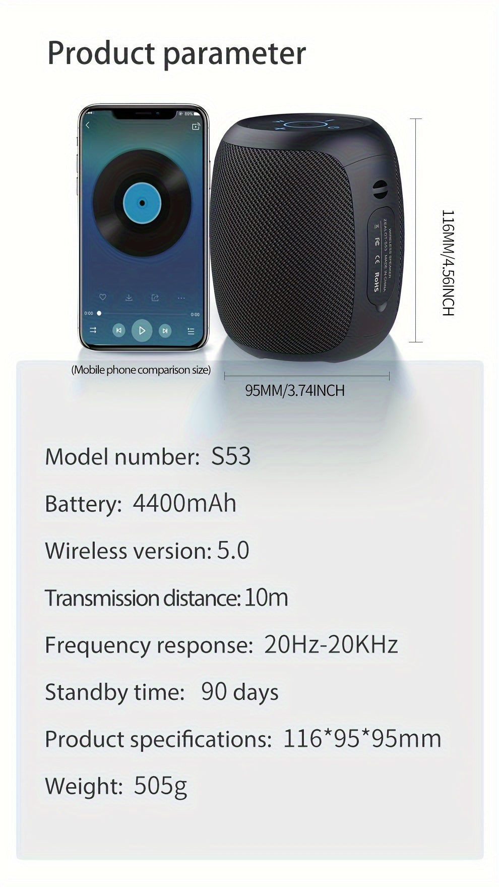 10W Wireless Speakers, Outdoor Portable