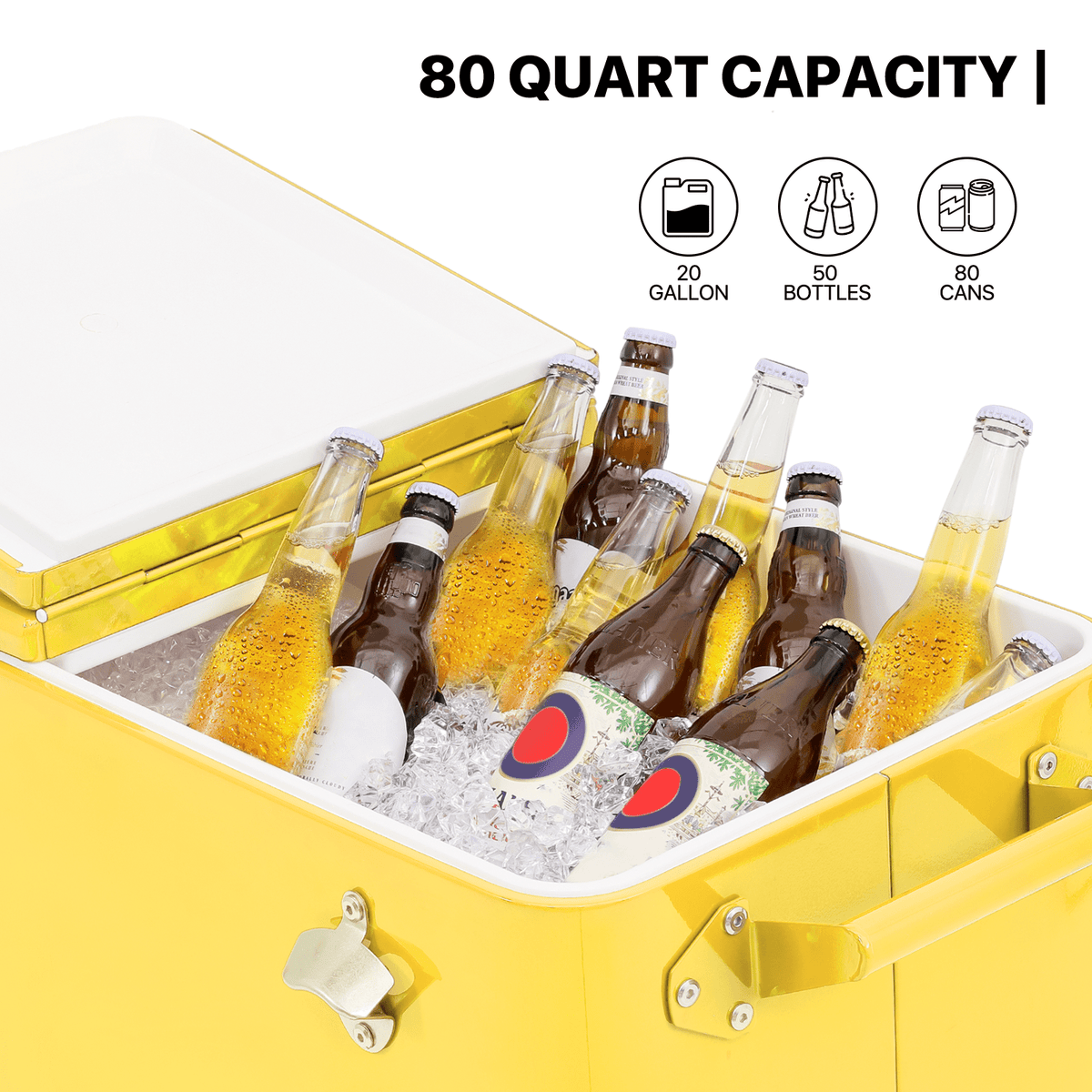 MADOG 80 Quart Rolling Ice Chest Cart