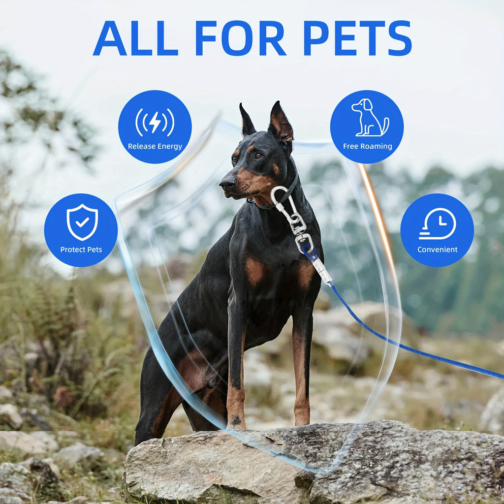 Heavy-Duty Dog Tie Out Cable with Spiral Stake - 10ft to 50ft