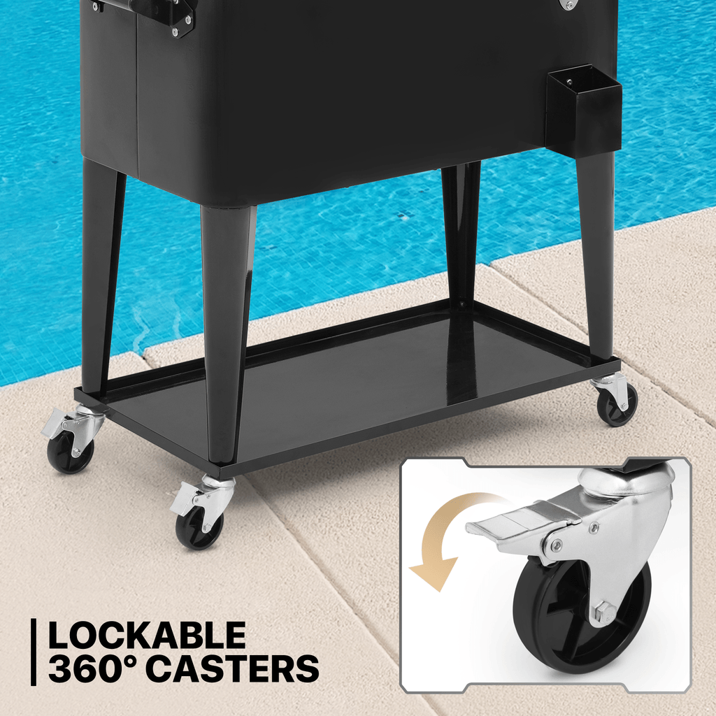 MADOG 80 Quart Rolling Ice Chest Cart