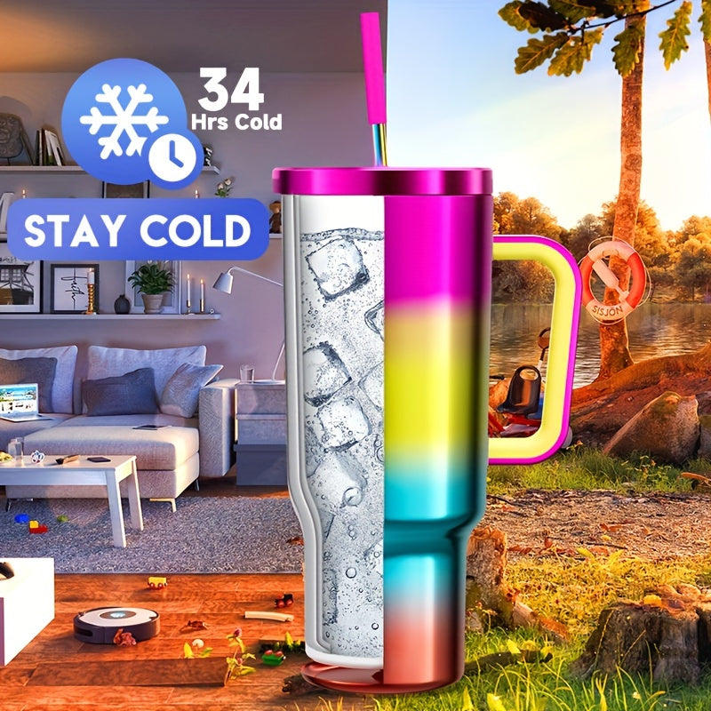 40oz Stainless Steel Insulated Tumbler With Lid And Straw