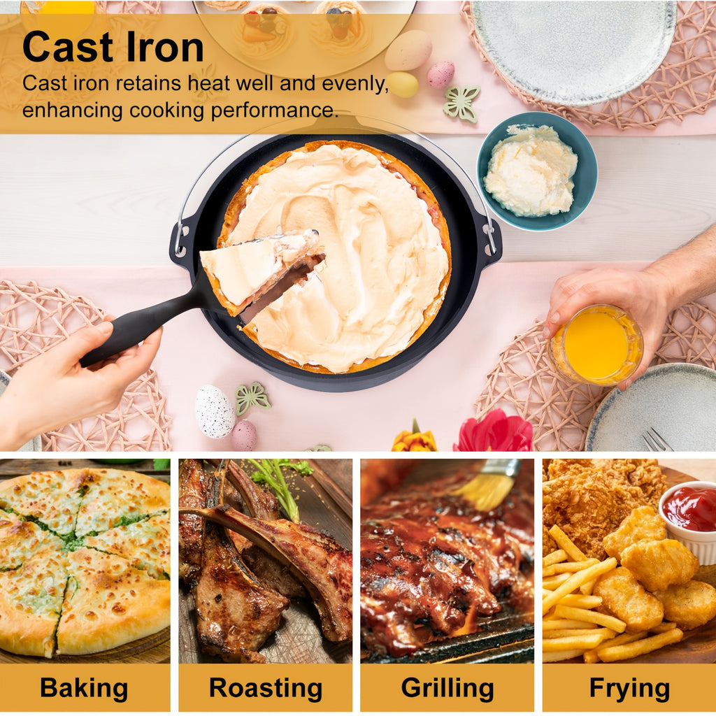 6 Quart Heavy-Duty Pre-Seasoned Cast Iron Dutch Oven with Lid