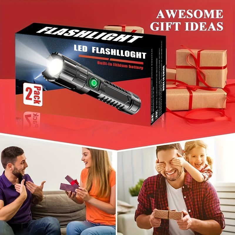 Two Ultra-Bright LED Flashlights with Three Modes