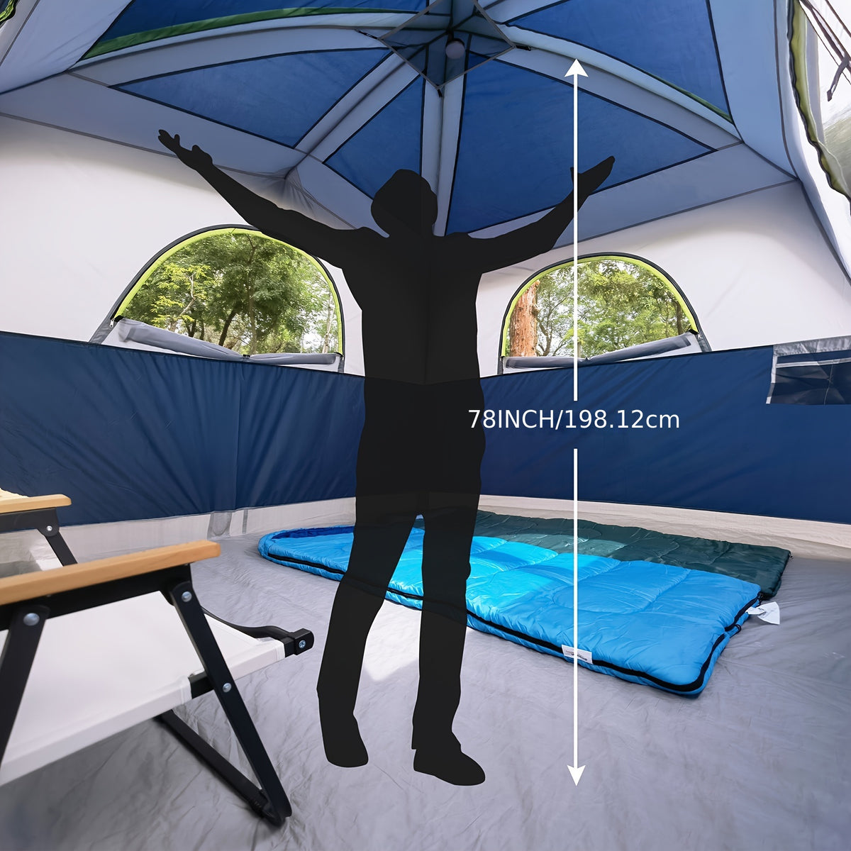 6 Person Waterproof Windproof Easy Setup, Double Layer Family Camping Tent